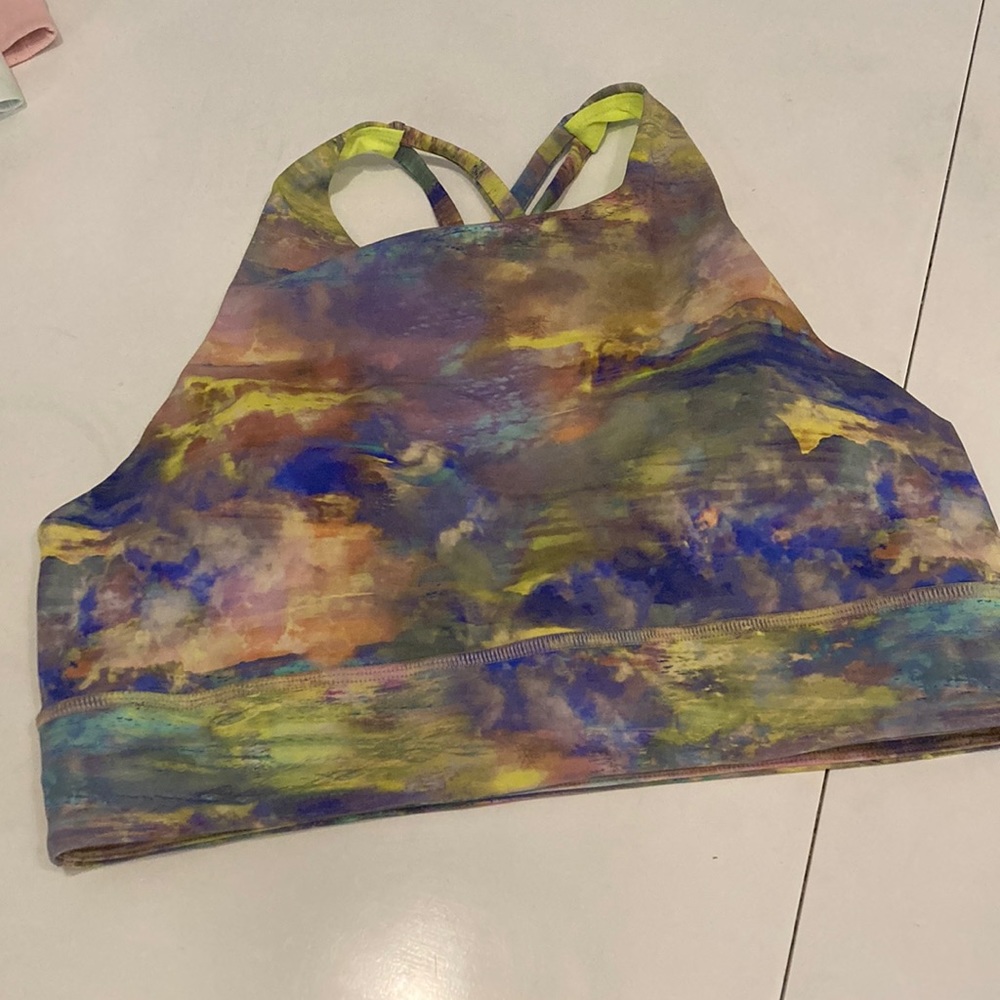 lululemon athletica Multicolor Marble-Print Sports Bra